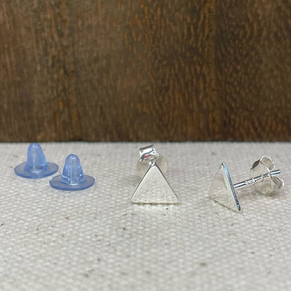 NEW Minimalist Sterling Silver Triangle Earrings
